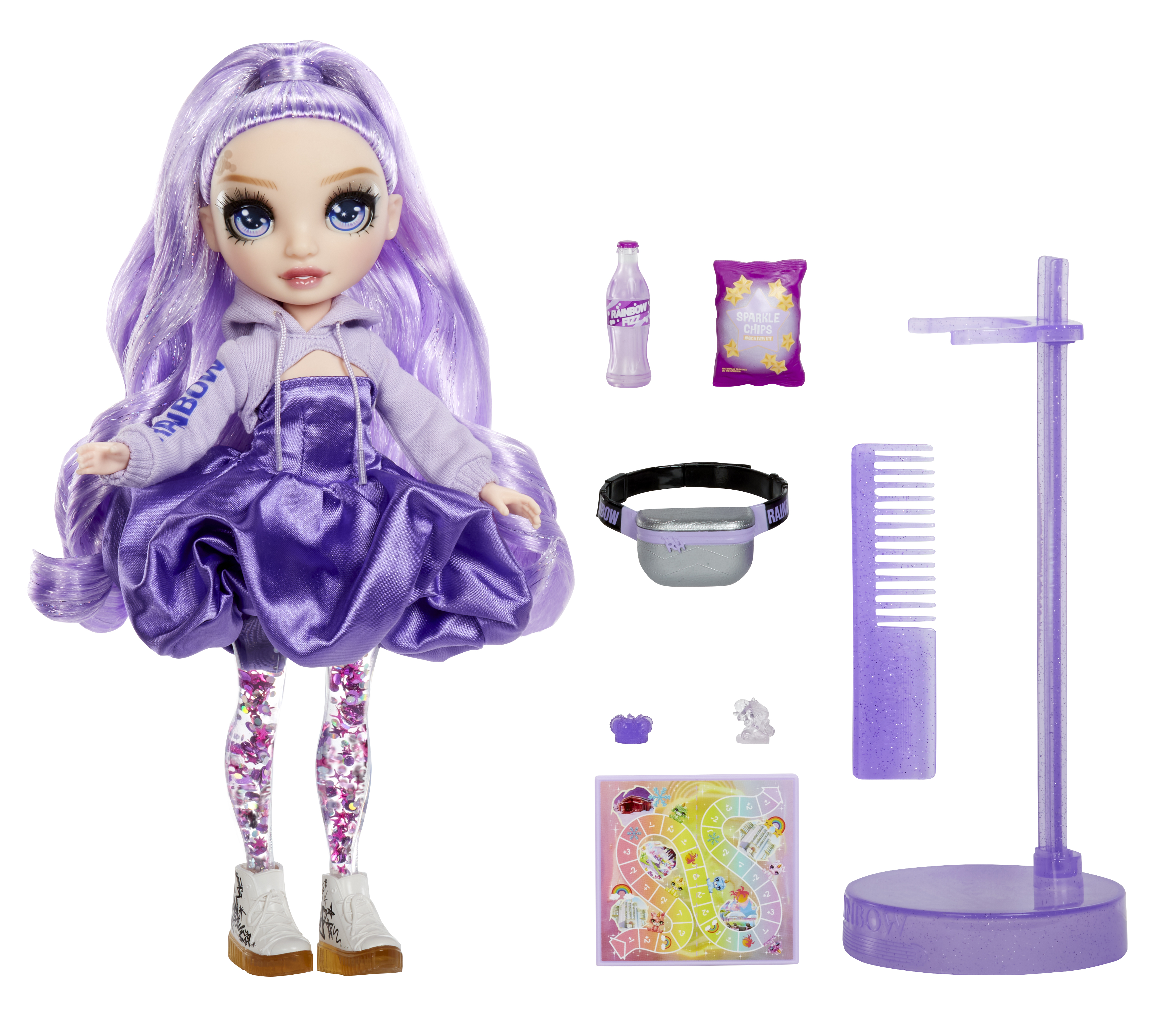 Rainbow High Sparkle & Shine Fashion Dolls- Viola (Purple) billede