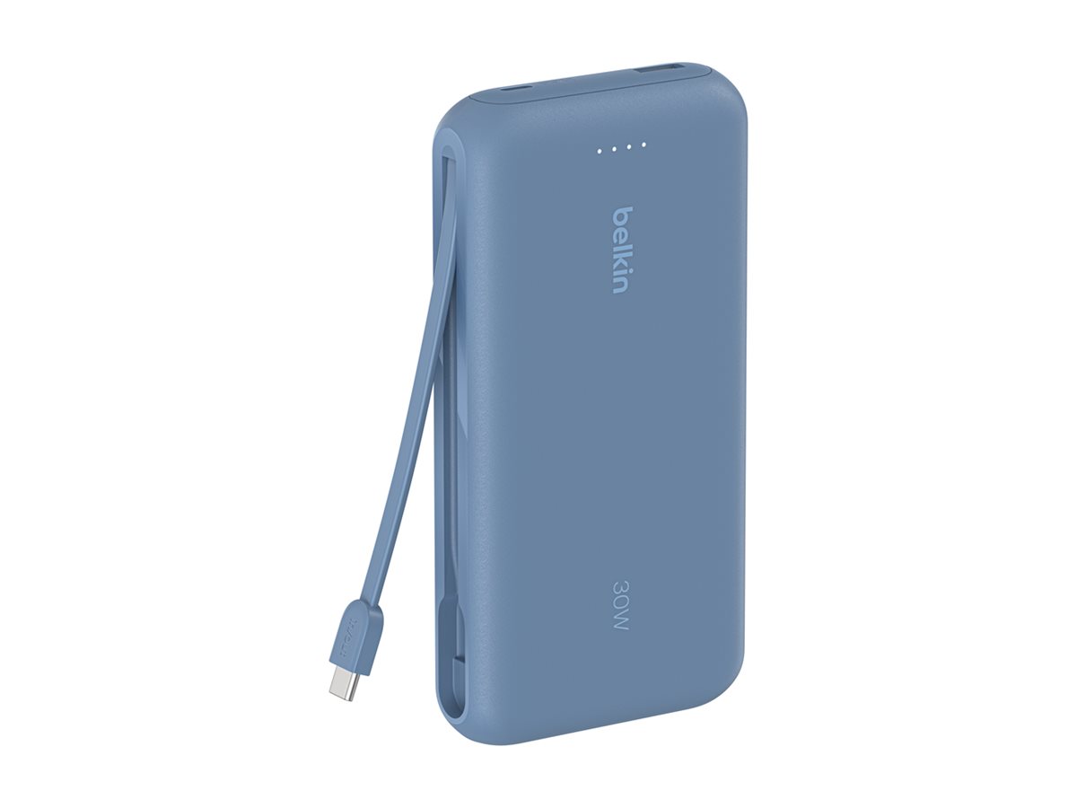 Belkin BoostCharge power bank - with integrated cable - 2 x USB-C USB - 30 Watt Powerbank - 20000 mAh