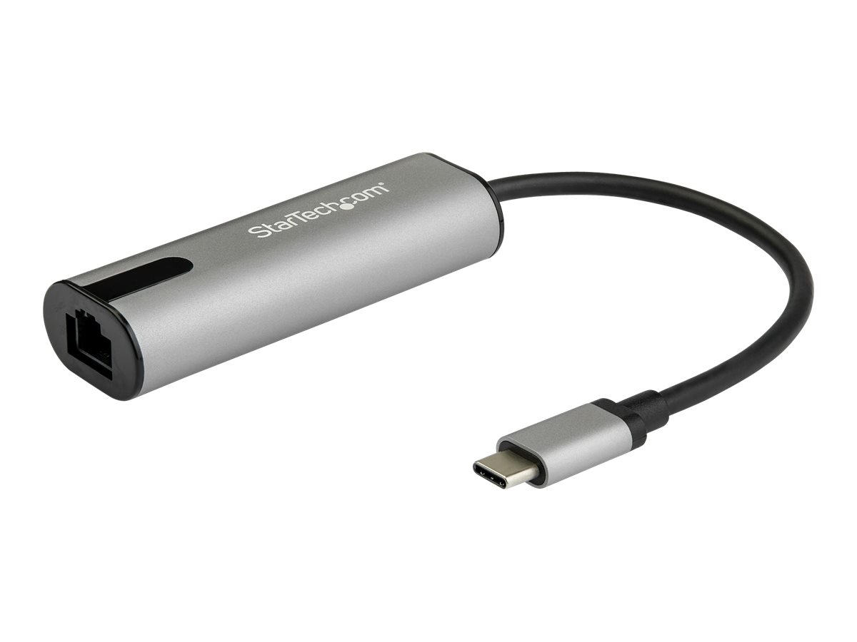 Startech 2.5GbE USB C to Ethernet Adapter NBASE-T NIC, USB 3.0 Type C 2.5/1 Gigabit/100 Mbps Multi Speed Network/USB 3.1 Laptop to RJ45/LAN Thunderbolt 3 Compatible/MacBook Pro Surface - Type-C to Ethernet - Netværksadapter - USB-C - 10M/100M/1G/2,5 Gigabit Ethernet x 1 + USB 3.0 - sort, space grey
