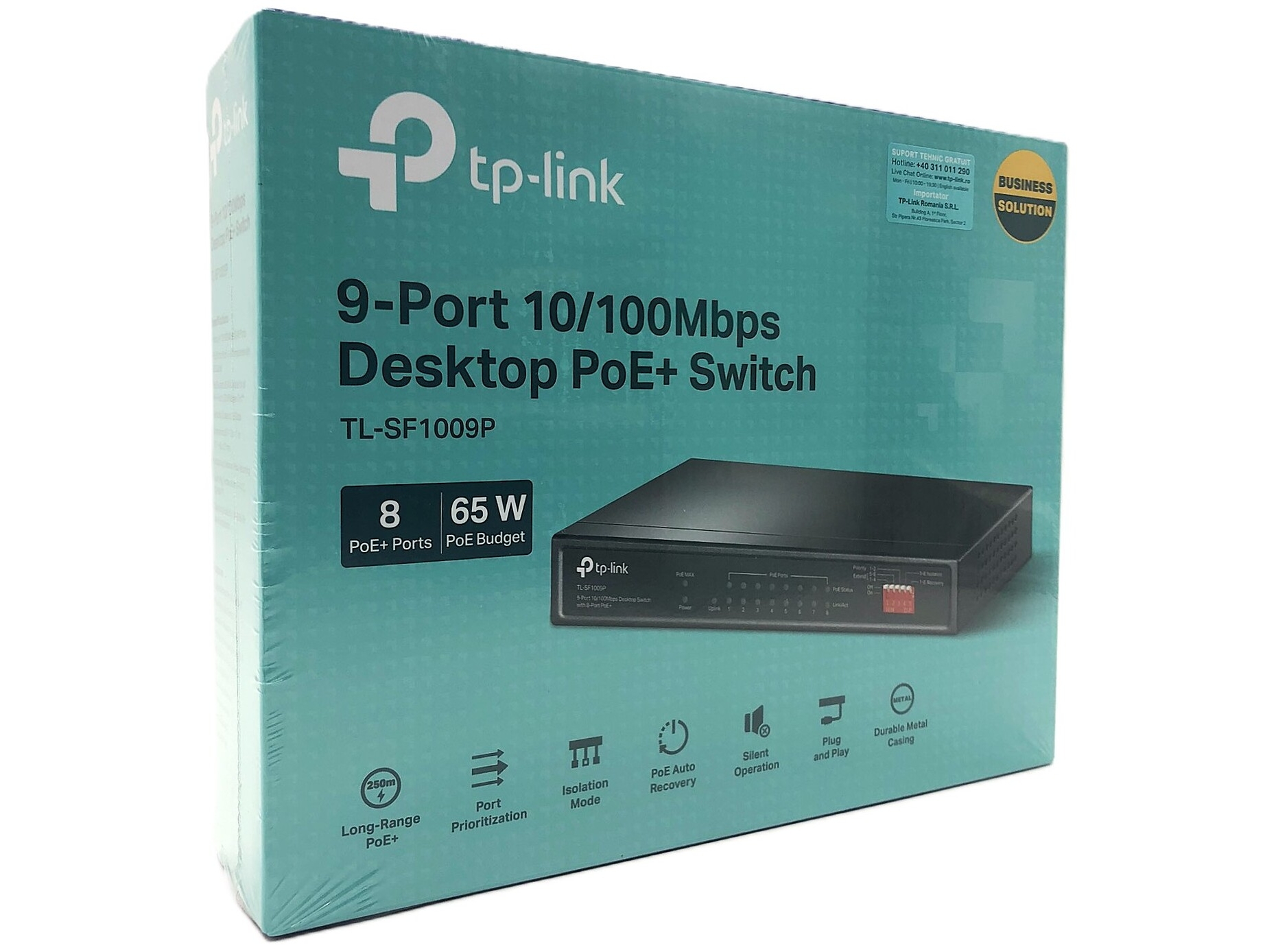 TP-Link TL-SF1009P 9-Port 10/100Mbps Desktop Switch with 8-Port PoE+
