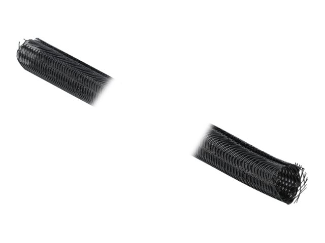 Delock Braided Sleeving with Hook-and-Loop Fastener 10m Sort