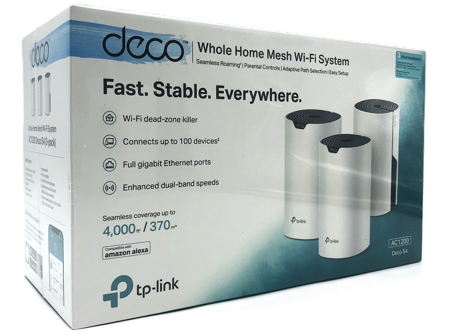 TP-Link Deco S4 AC1200 Whole Home Mesh Wi-Fi System (3-pack) - Mesh router Wi-Fi 5