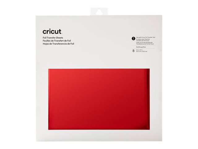 Cricut - foil transfer sheet - 30.5 x 30.5 cm - 8 sheets - red