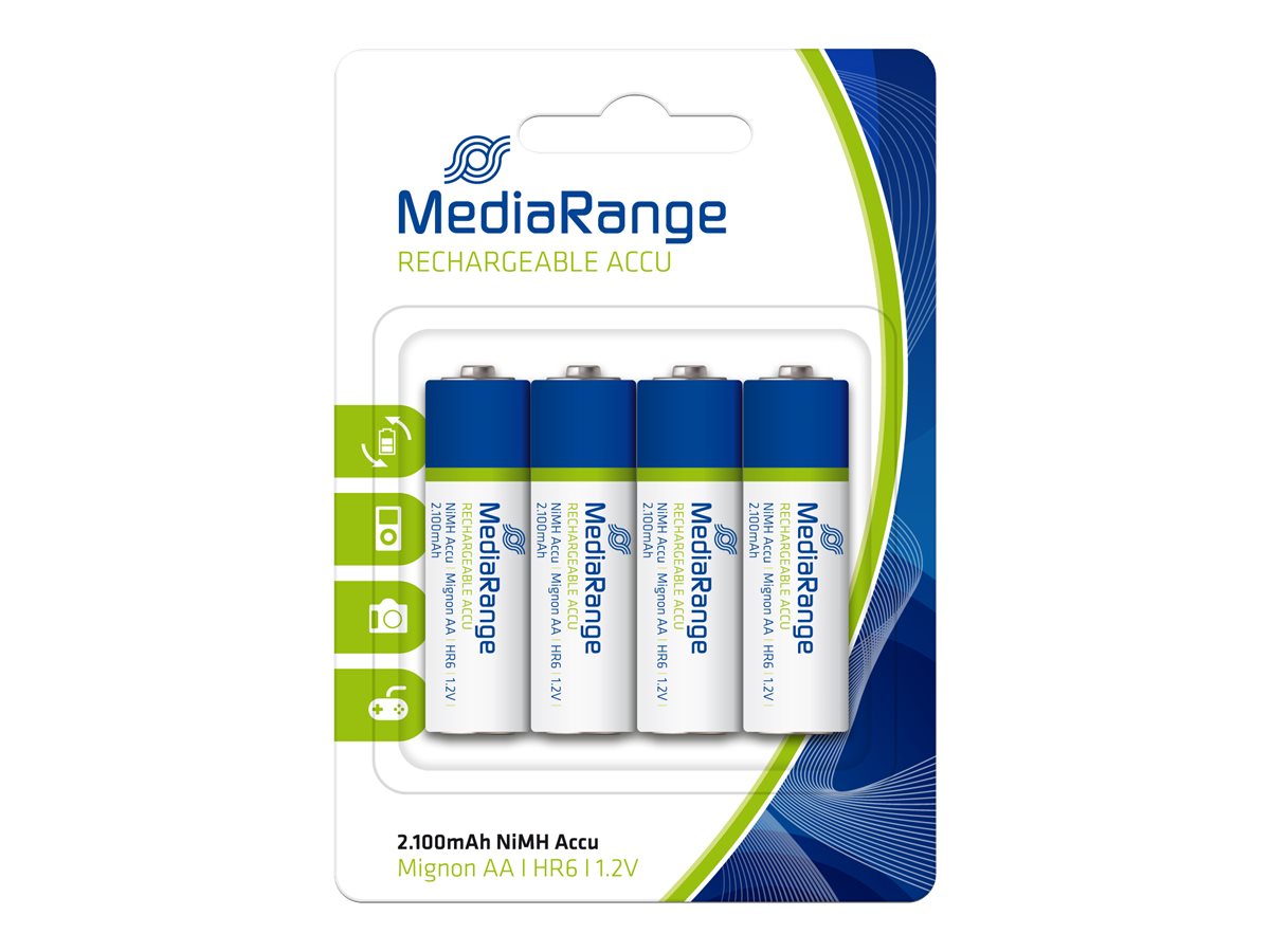 MediaRange AA type Batterier til generelt brug (genopladelige) 2100mAh 4