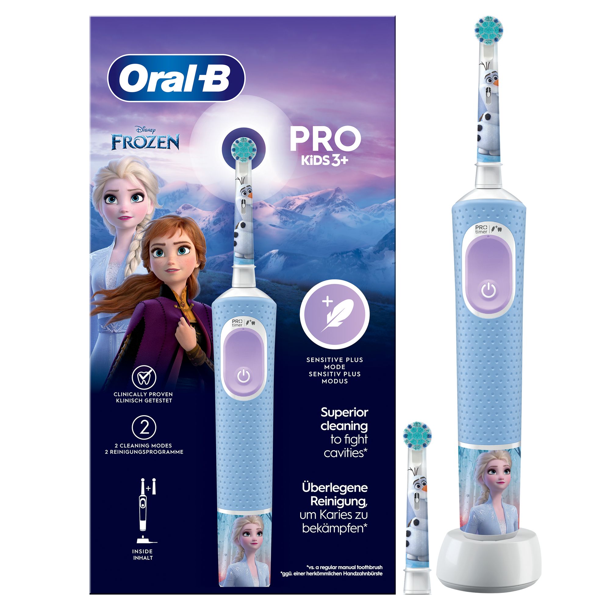 Oral-B Electric Toothbrush Vitality PRO Kids Frozen Rechargeable For children Number of brush heads included 1 Number of teeth brushing modes 2 Blue