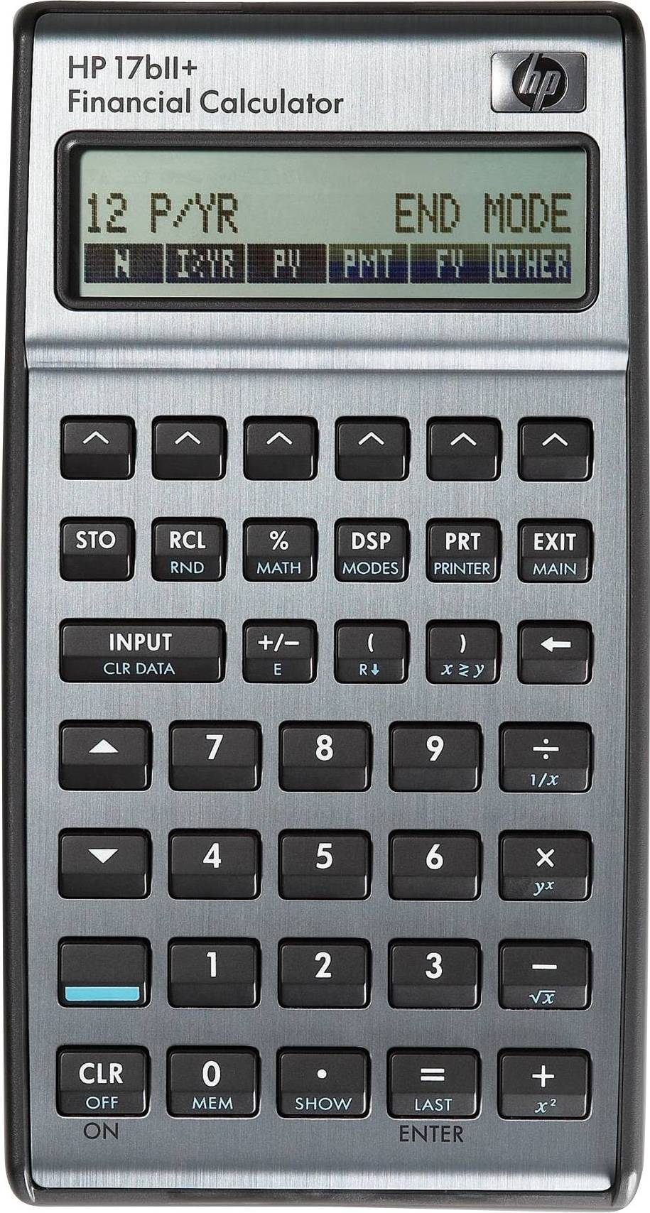 HP 17bII+, Lomme, Finansiel, 15 cifre, 2 Linier, Batteri, Sølv