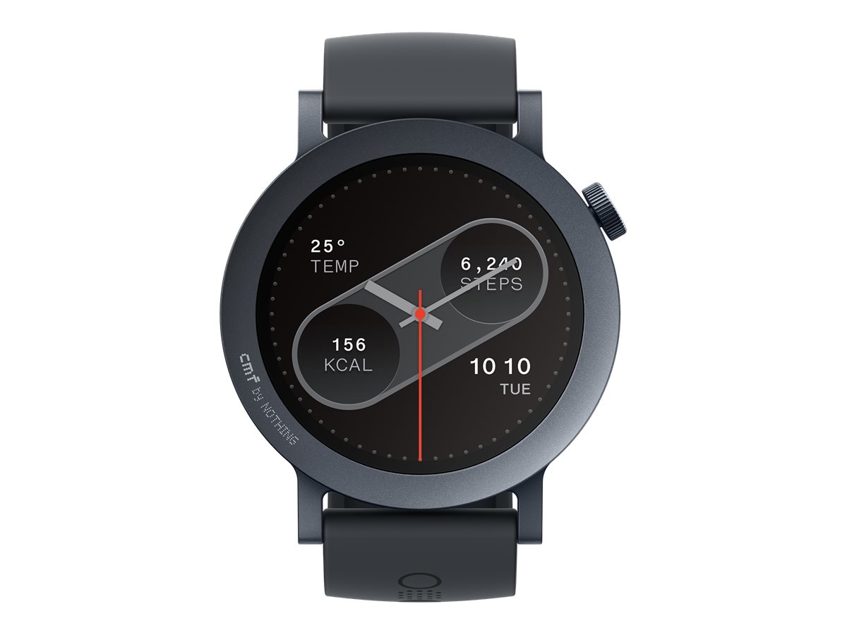 CMF Watch Pro 2 - Aluminiumslegering - smart ur med rem - flydende silikone - håndledsstørrelse: op til 255 mm - display 1.32 - Bluetooth - 48.1 g - mørkegrå