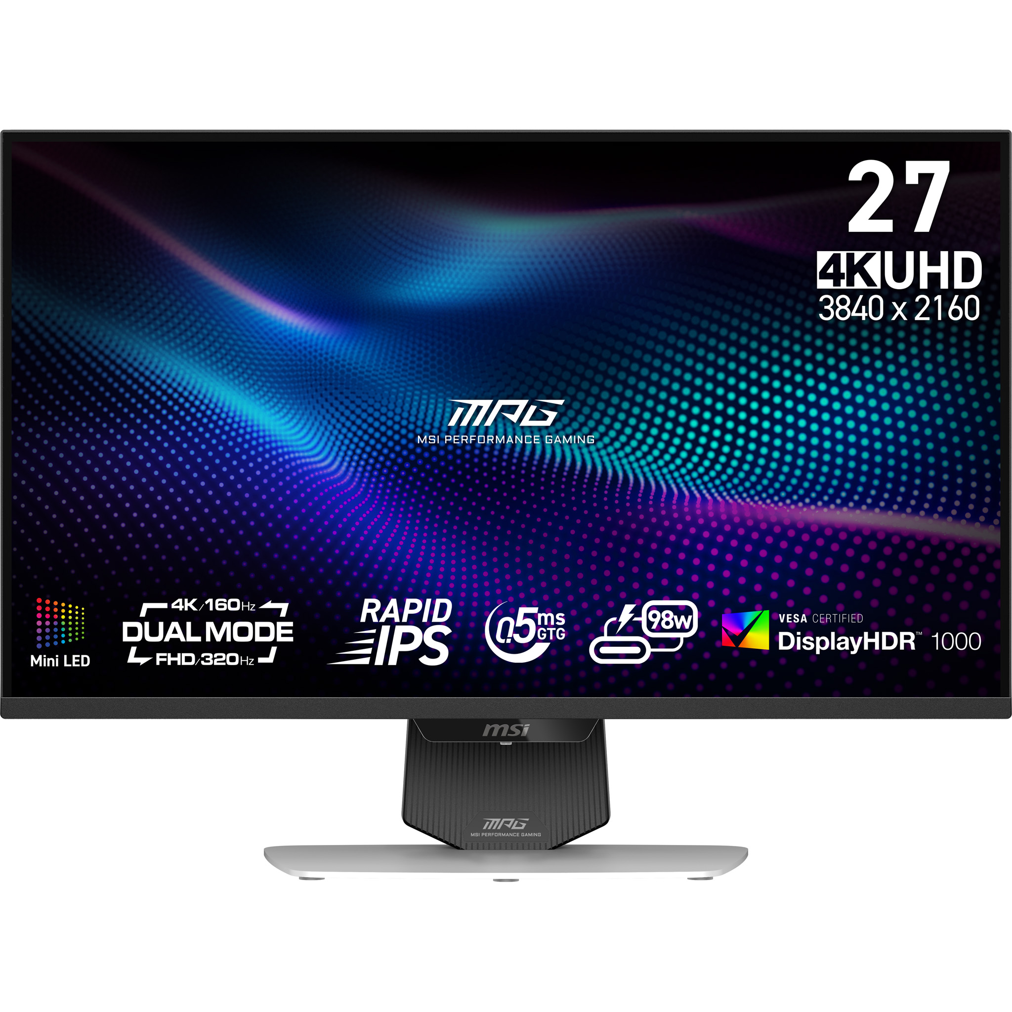 MSI MPG 274URDFW E16M 27" IPS 3840 x 2160 (4K) HDMI DisplayPort 160 Hz billede