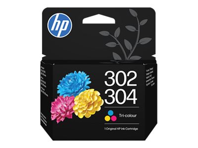 HP 302/304 - 2 ml - farve (cyan, magenta, gul) - original - blækpatron - for AMP 130  Deskjet 1110, 21XX, 26XX, 36XX, 37XX  ENVY 45XX, 50XX  Officejet 38XX, 46XX, 52XX