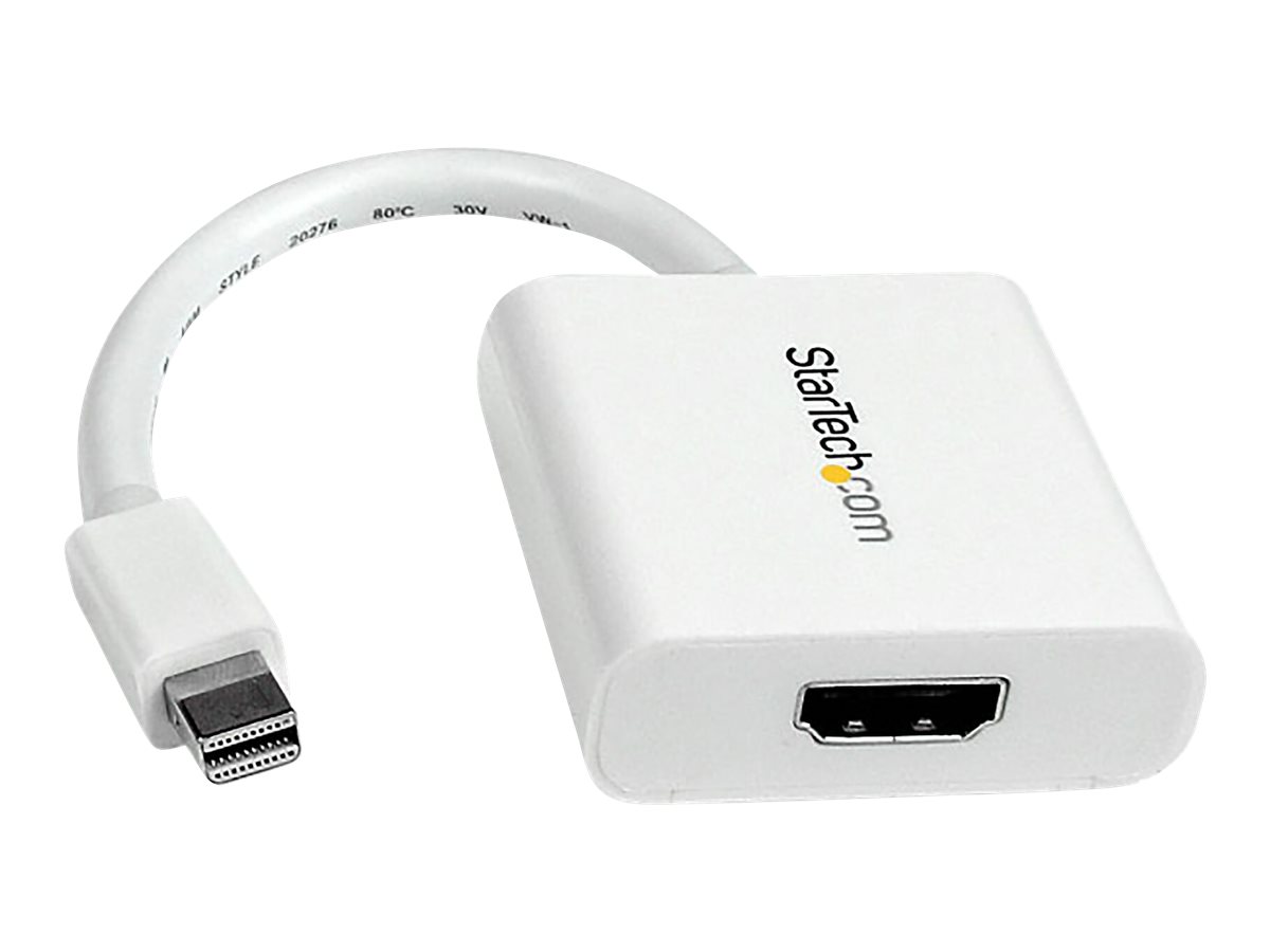 Startech Mini DisplayPort® to HDMI® Video Adapter Converter 1920x1200 - White Mini DP to HDMI Adapter M/F (MDP2HDW) - Videoadapter - Mini DisplayPort han til HDMI hun - 17 cm - hvid