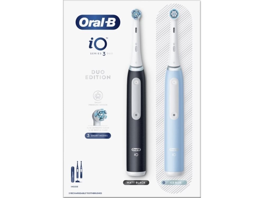 Oral-B Electric Toothbrush Duo Pack iO3 Series Rechargeable For adults Number of brush heads included 2 Number of teeth brushing modes 3 Matt