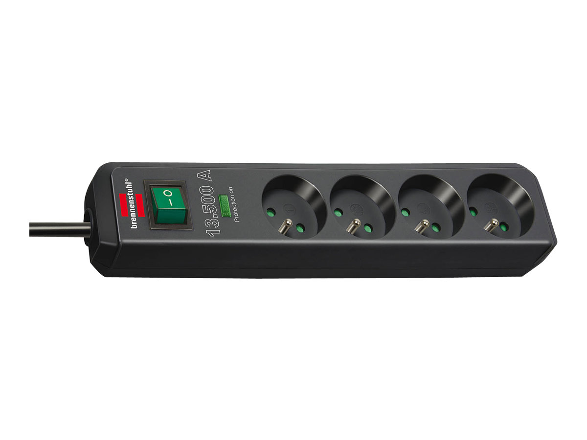 brennenstuhl Eco-Line Strømstødsbeskytter 4-stik Sort