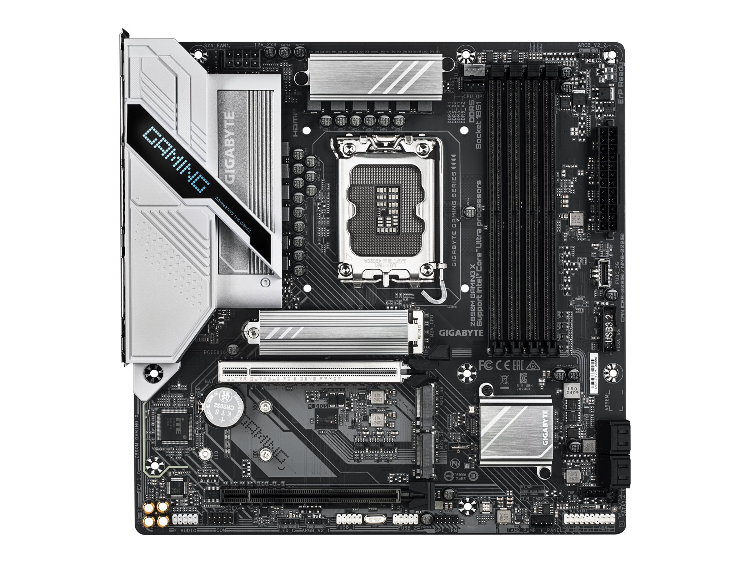 Gigabyte Z890M GAMING X - Bundkort - micro ATX - LGA1851 sokkel - Z890 Chipset - USB 3.2 Gen 1, USB-C 3.2 Gen 1 - 2.5 Gigabit LAN - onboard grafik (CPU påkrævet) - HD Audio (8-kanaler)