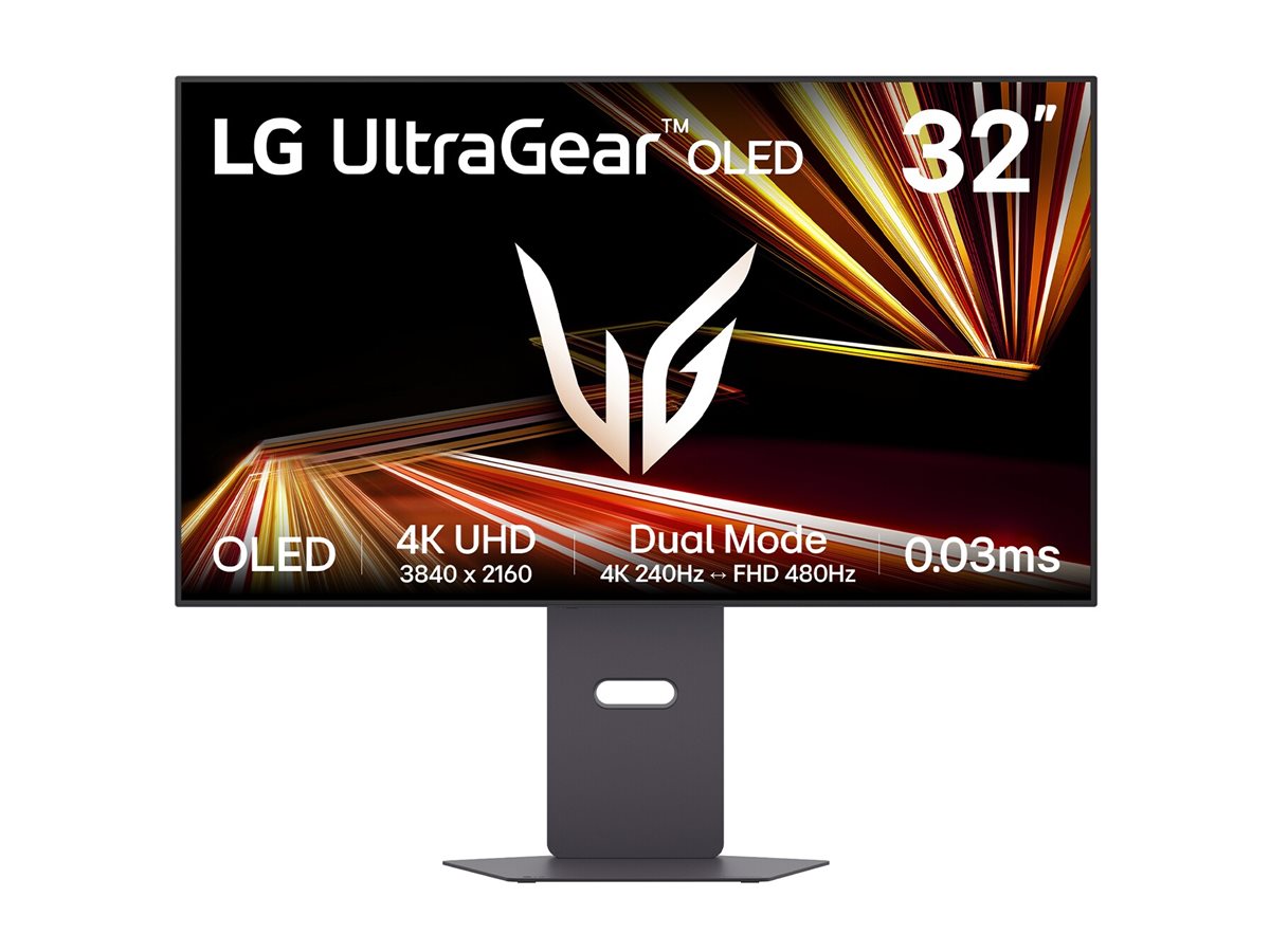 LG UltraGear 32GX870A-B - OLED-monitor - gaming - 32 (31.5 til at se) - 3840 x 2160 4K UHD (2160p) @ 240 Hz - 275 cd/m² - 1500000:1 - DisplayHDR 400 True Black - 0.03 ms - 2xHDMI, DisplayPort, USB-C - højtalere