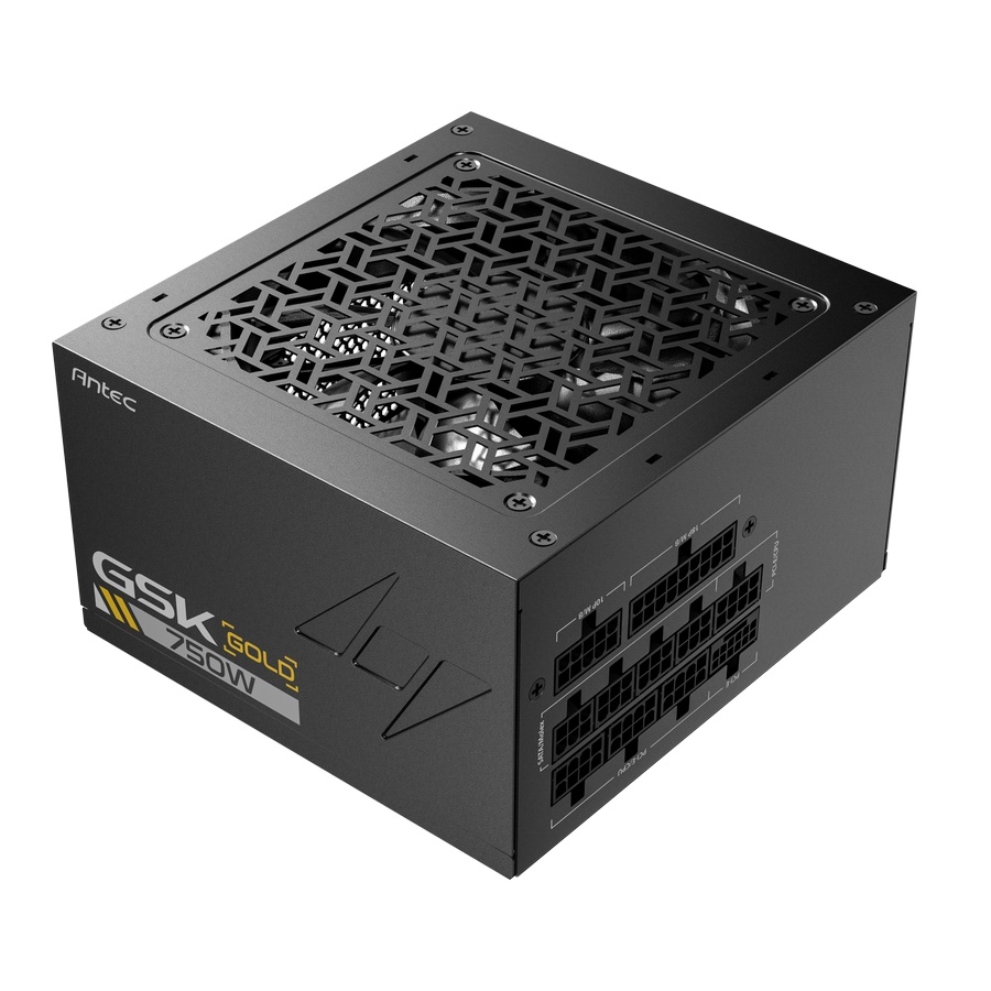 Antec GSK750 V2 - power supply - 750 Watt Strømforsyning - 750 Watt - 120 mm - ATX - 80 Plus Gold certified