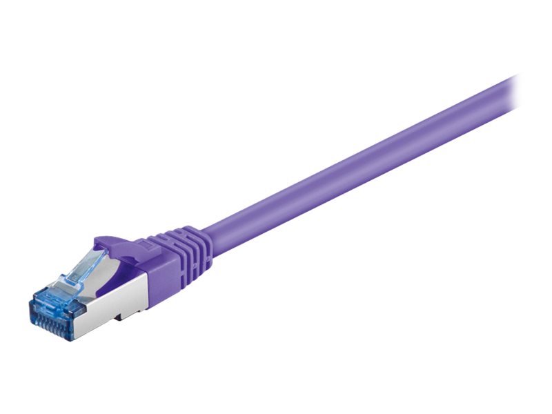 Goobay Netværkskabel CAT 6A, S/FTP (PiMF), violet, 10 m kobberleder (CU), halogenfri kabelkappe (LSZH)