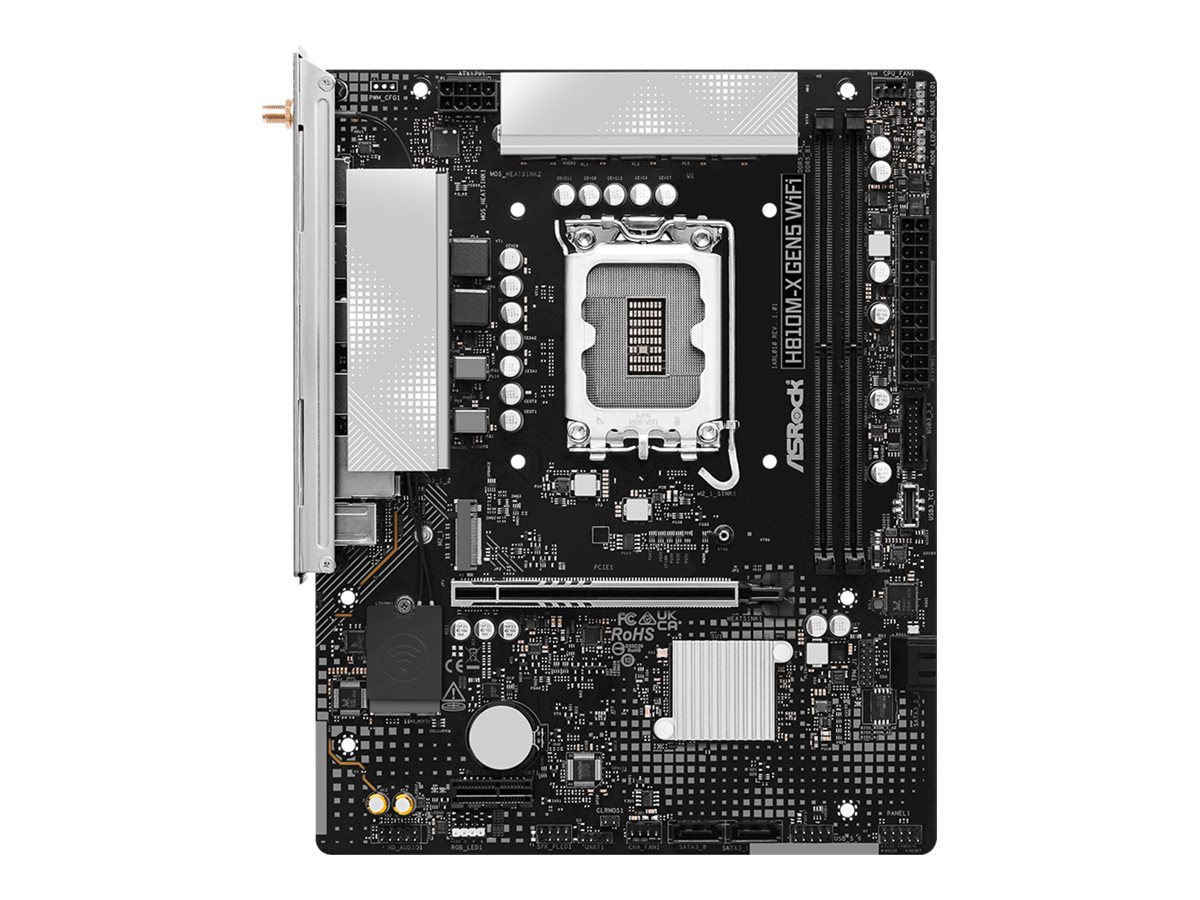 ASRock H810M-X Gen5 WiFi - motherboard - micro ATX - LGA1851 Socket - H810 Bundkort - Intel H810 - Intel LGA1851 socket - DDR5 RAM - Micro-ATX