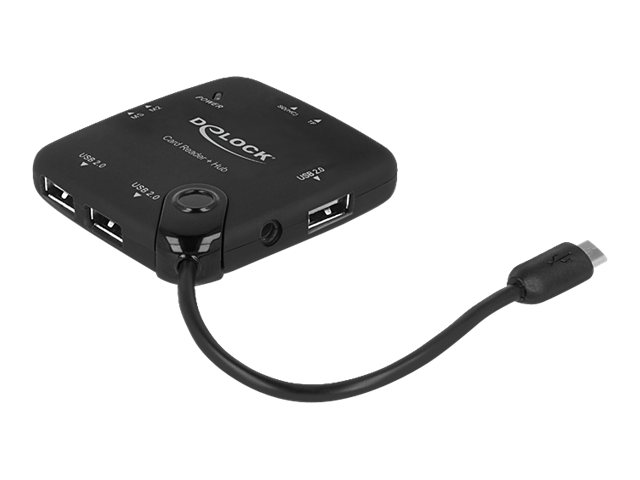 DeLOCK Micro USB OTG Card Reader 3 port USB Hub Kortlæser USB