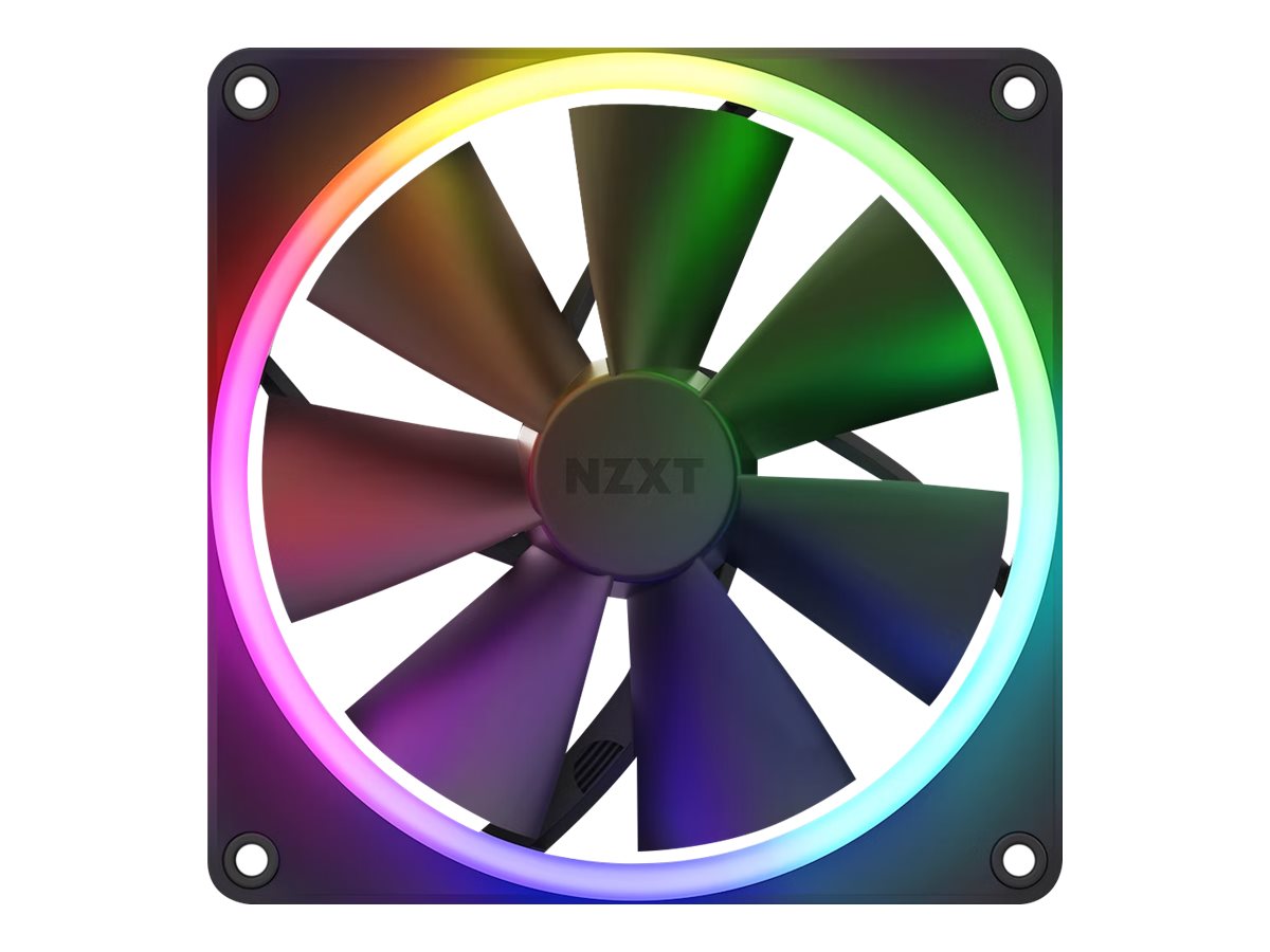 NZXT F140 RGB - Black - Kabinet køler - 140mm - Sort med RGB LED lys - 33 dBA