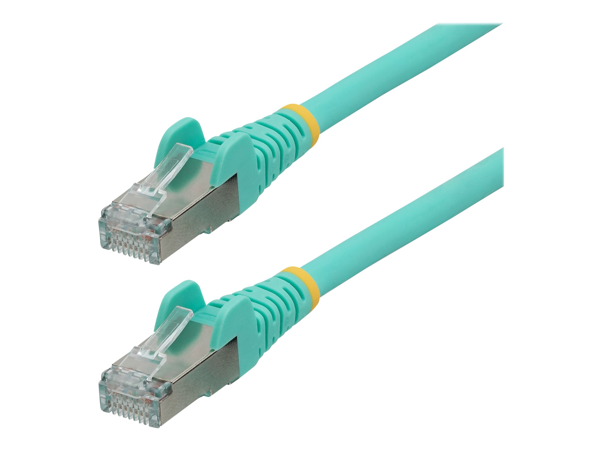 Startech 1m CAT6a Ethernet Cable - Aqua - Low Smoke Zero Halogen (LSZH) - 10GbE 500MHz 100W PoE++ Snagless RJ-45 w/Strain Reliefs S/FTP Network Patch Cord - Patchkabel - RJ-45 (han) til RJ-45 (han) - 1 m - S/FTP - CAT 6a - IEEE 802.3bt - halogenfri, formet, knastfri, strenget - akvamarin