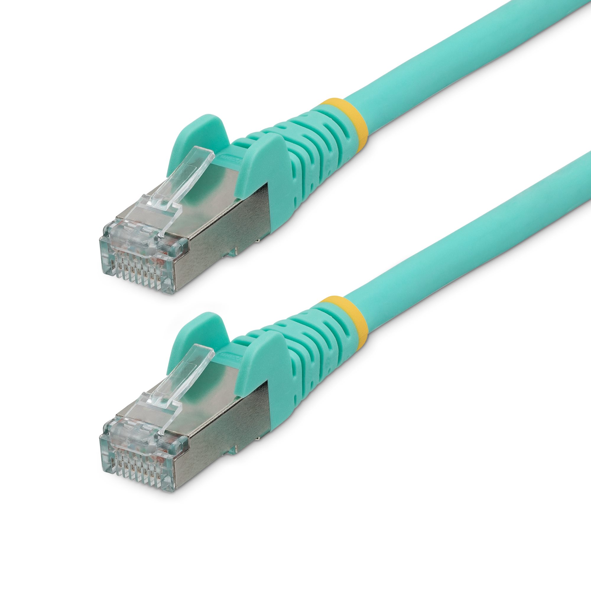 Startech 1m CAT6a Ethernet Cable - Aqua - Low Smoke Zero Halogen (LSZH) - 10GbE 500MHz 100W PoE++ Snagless RJ-45 w/Strain Reliefs S/FTP Network Patch Cord - Patchkabel - RJ-45 (han) til RJ-45 (han) - 1 m - S/FTP - CAT 6a - IEEE 802.3bt - halogenfri, formet, knastfri, strenget - akvamarin