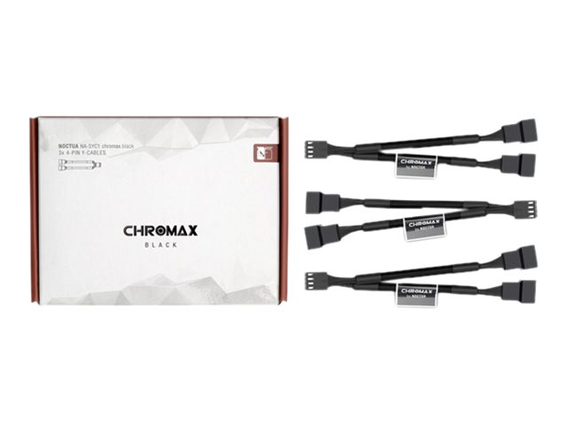 Noctua NA-SYC1 chromax.black - Blæser strømkabel - 4 pin PWM (hun) til 4 pin PWM (han) - 11.5 cm - sort
