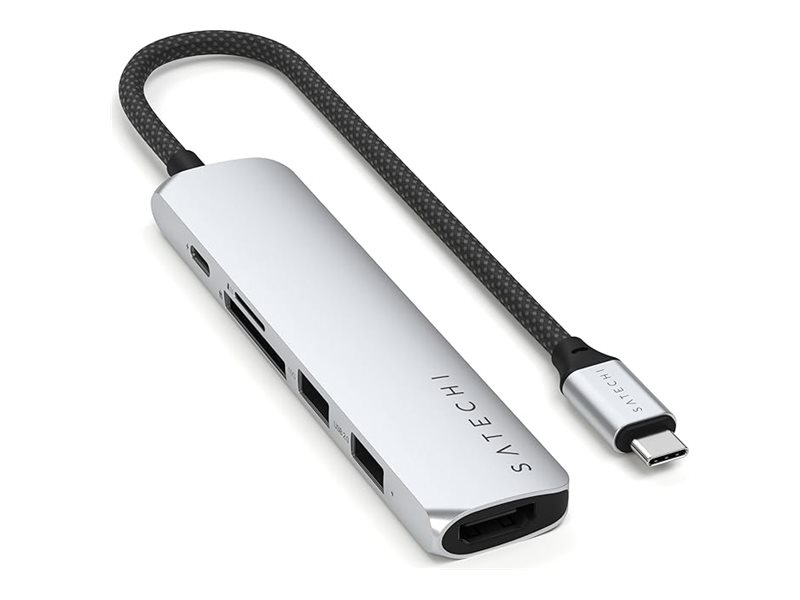 Satechi 6-in-1 USB-C Slim Multiport Adapter - Silver