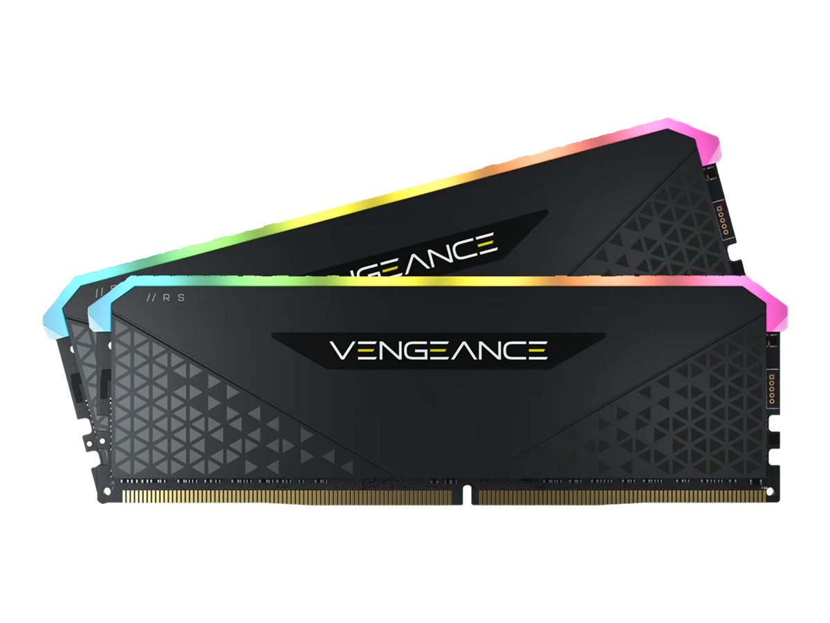 CORSAIR Vengeance RGB RS - DDR4 - sæt - 16 GB: 2 x 8 GB - DIMM 288-PIN - 3200 MT/s / PC4-25600 - CL16 - 1.35 V - ikke bufferet - ikke-ECC - sort