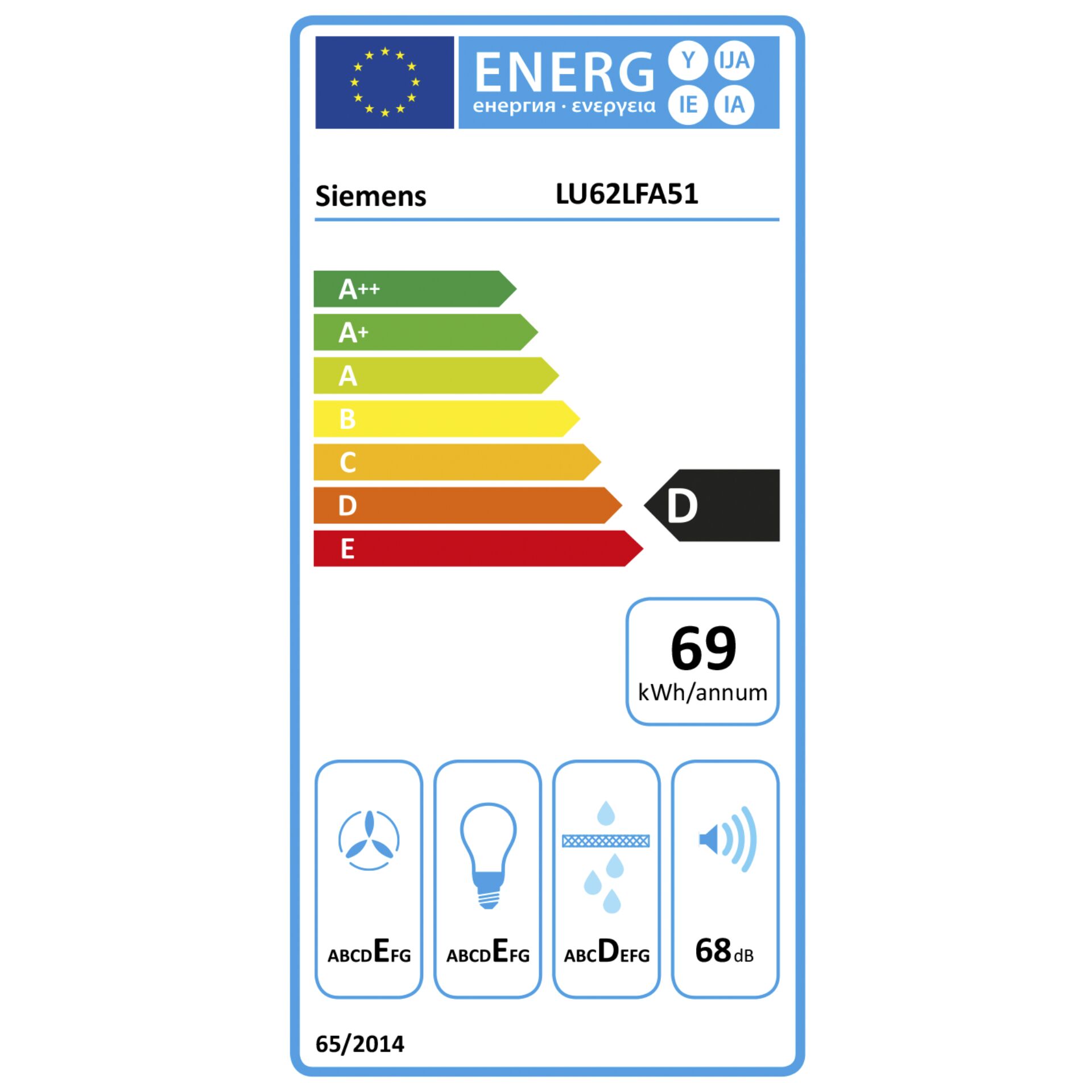 Siemens iQ100 LU62LFA51 - Hætte - standard - bredde: 60 cm - dybde: 48.2 cm - udtrækning og recirkulation (-) - med intern motor - rustfrit stål