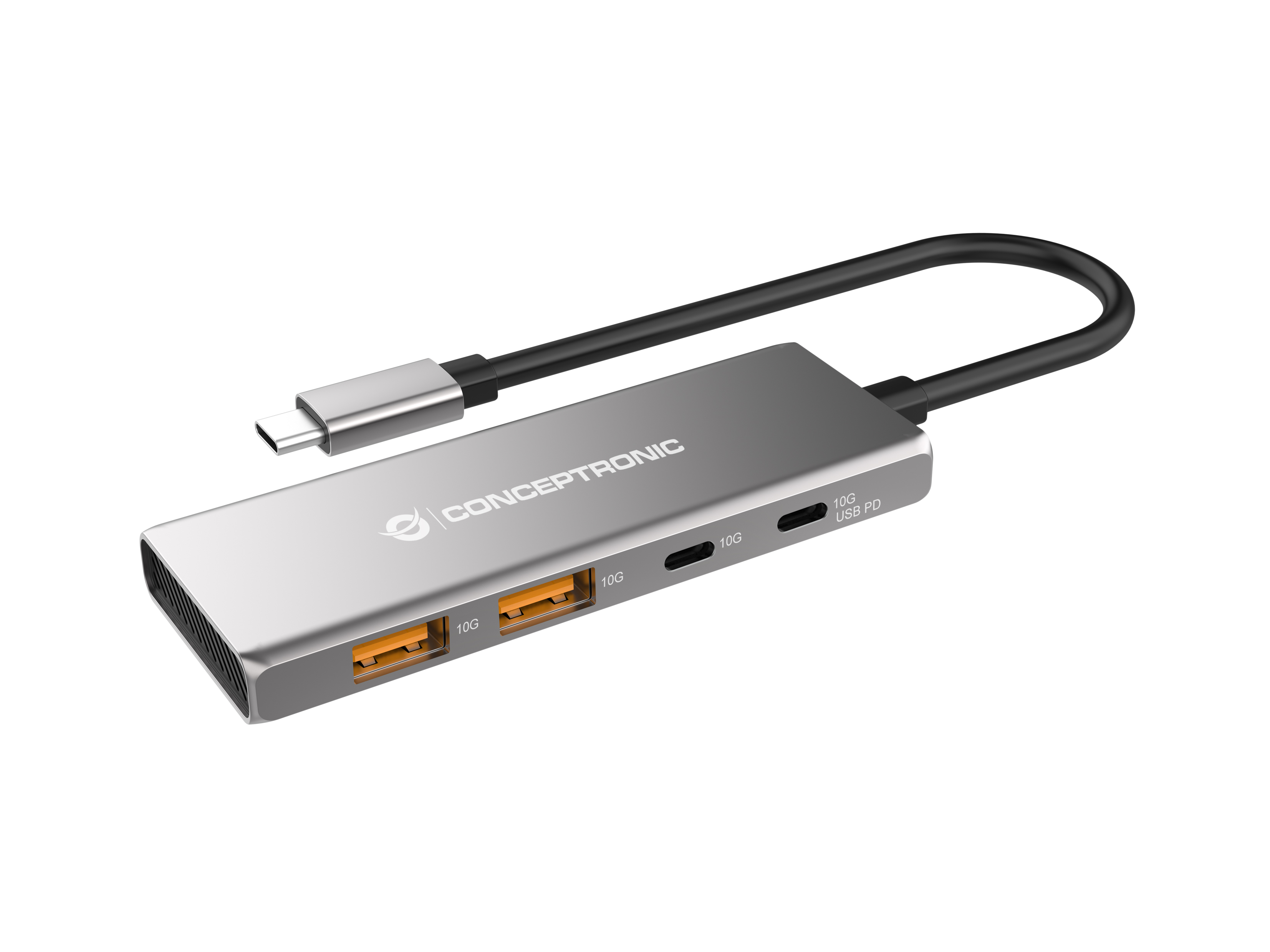 Conceptronic HUBBIES15G interface hub USB 3.2 Gen 2 (3.1 Gen 2) Type-C 10000 Mbit/s Grå