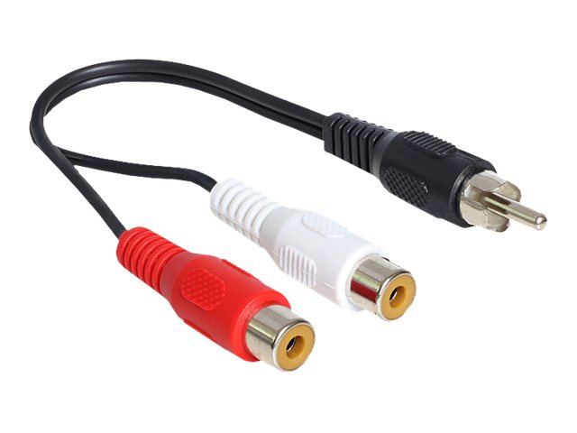 Delock - Lyd adapter - RCA han til RCA x 2 hun - 20 cm - sort