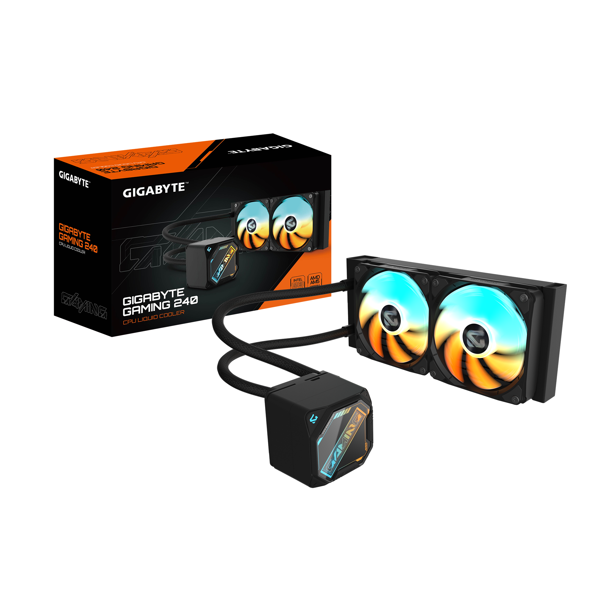 Gigabyte Gaming 240 AIO CPU-køler - 240 mm, 2x120 mm ARGB, LGA 1851/1700 & AM5/AM4