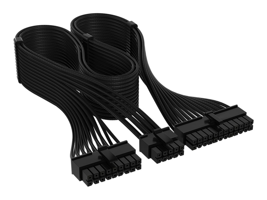 CORSAIR Strøm 24 pin ATX (male) - Strøm 18 pin med 10 pin (male) Sort Strømkabel