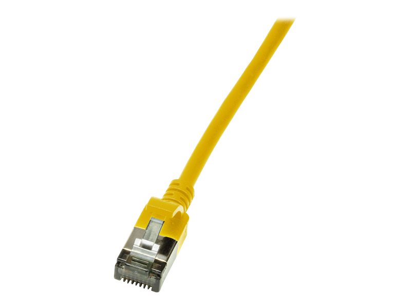LogiLink Patch cable SlimLine, Ultraflex, Cat.6A, U/FTP, yellow, 0.5 m