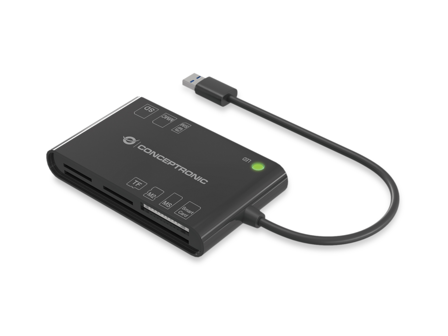 Conceptronic BIAN01B smartcard læser Indendørs USB 3.2 Gen 1 (3.1 Gen 1) Sort