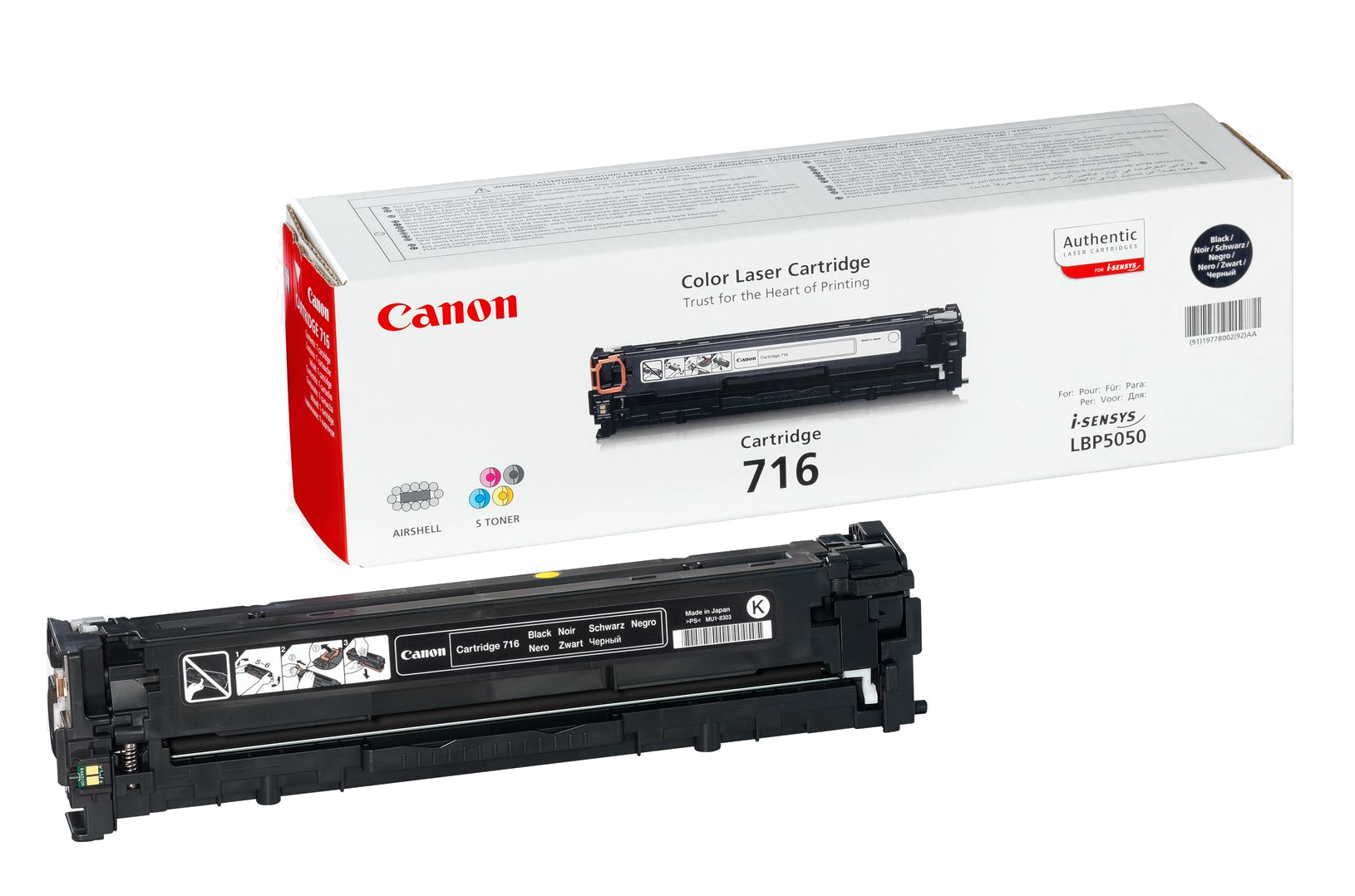 Canon 716 Black - Sort - original - tonerpatron - for i-SENSYS LBP5050, LBP5050N, MF8030CN, MF8040Cn, MF8050CN, MF8080Cw
