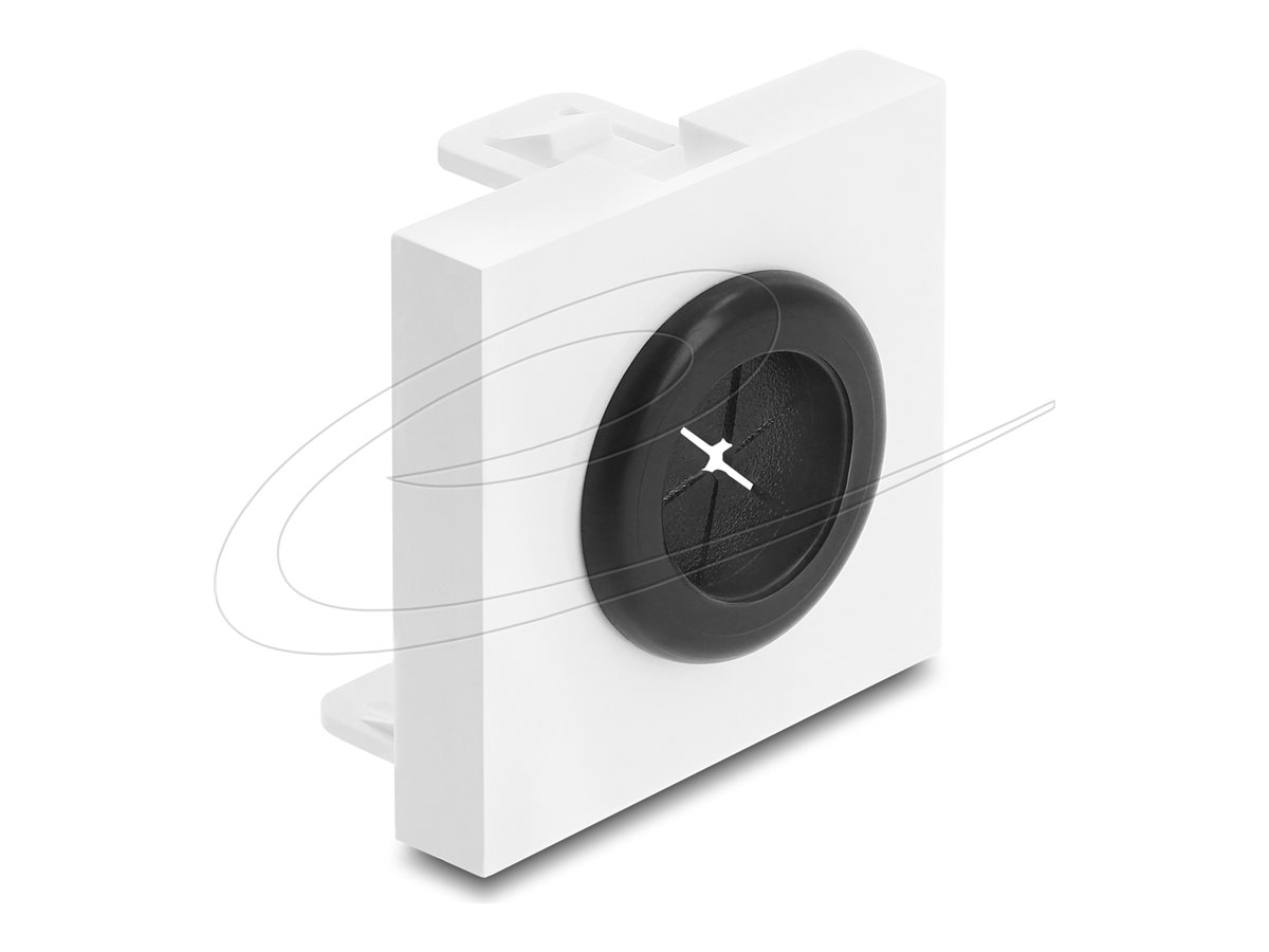 Delock Easy 45 - klik i-modul - kabelgennemføringer, runde, diameter 18 mm - sort, hvid