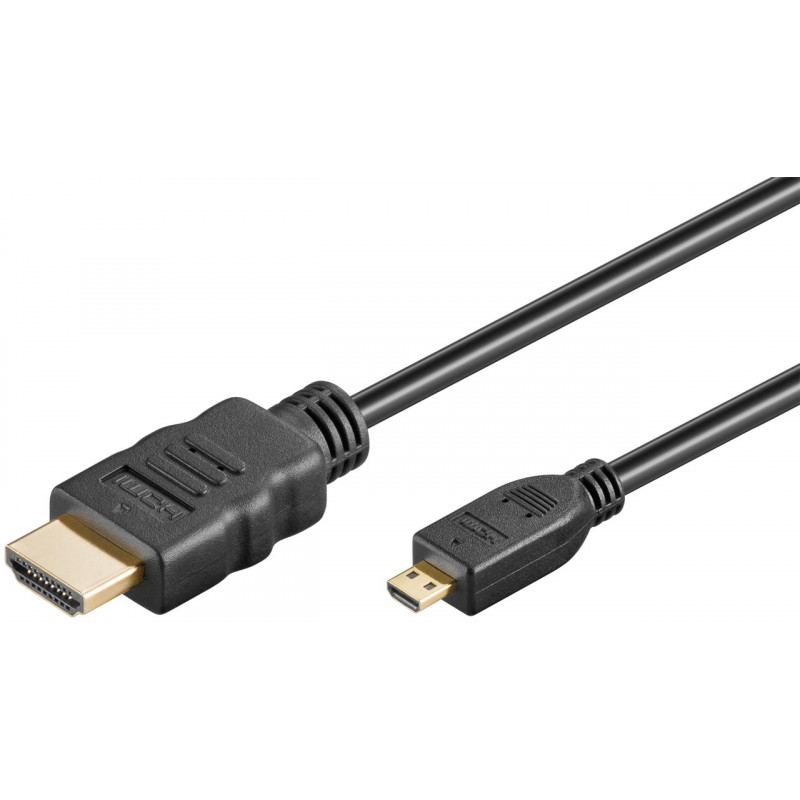 Goobay Højhastigheds HDMI™-kabel med Ethernet (Micro, 4K @ 60 Hz) HDMI™ stik (type A) > HDMI™ micro stik (type D), 3 m