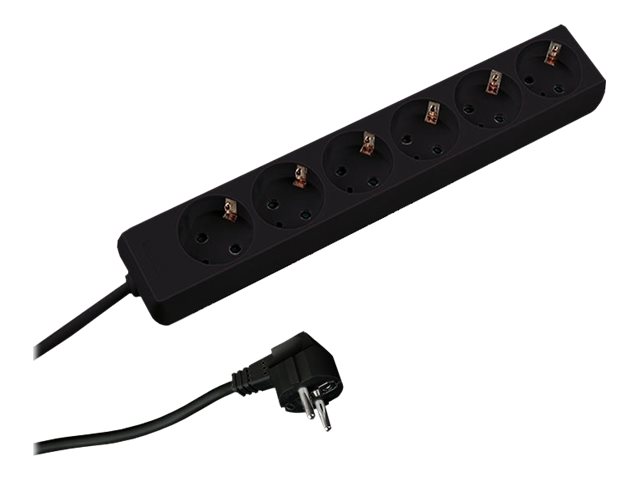 Bachmann SELLY Stikdåse 6-stik Sort 1.5m