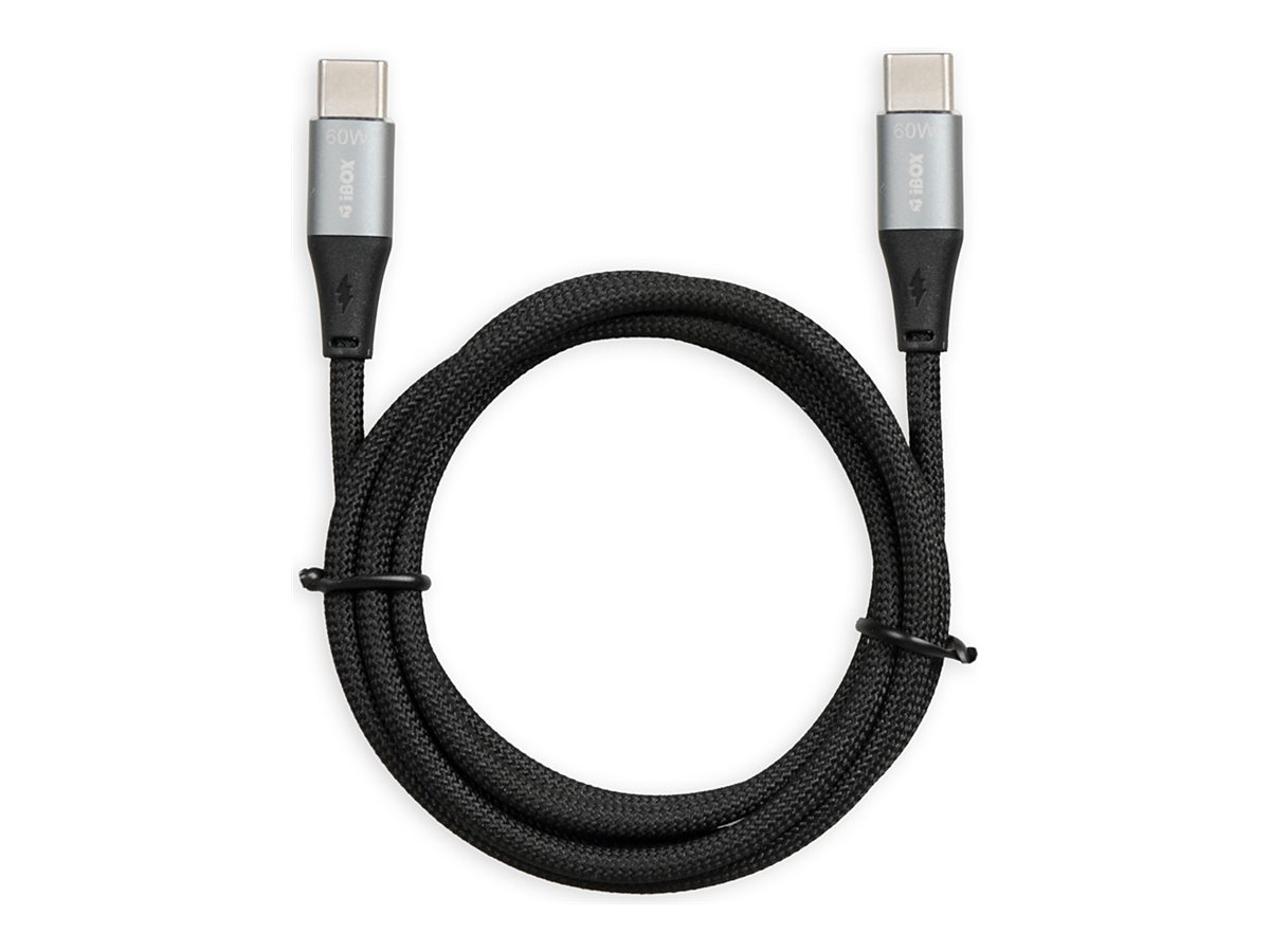 USB-C kabel 2 m 60 W – iBox IKUTC, sort