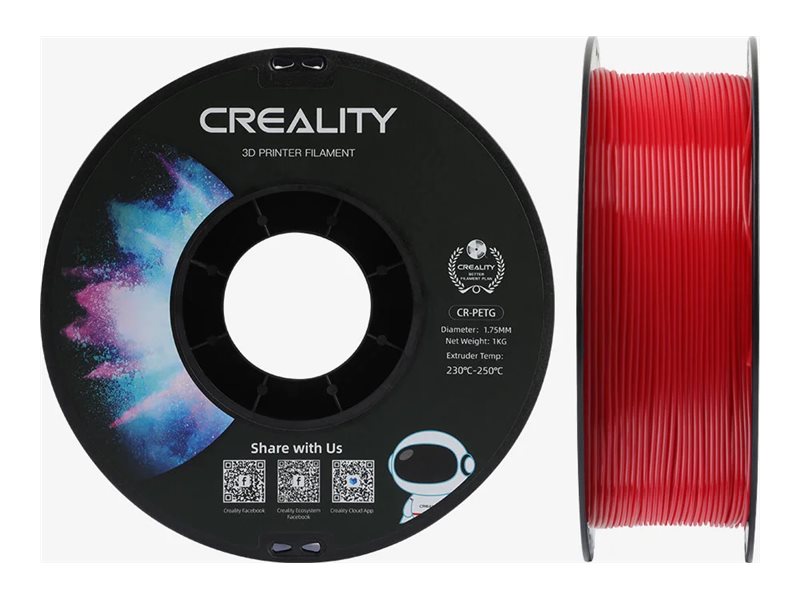 Creality Creality CR-PETG - 1.75mm - 1kg Rød 6971636409410 Modsvarer: N/A