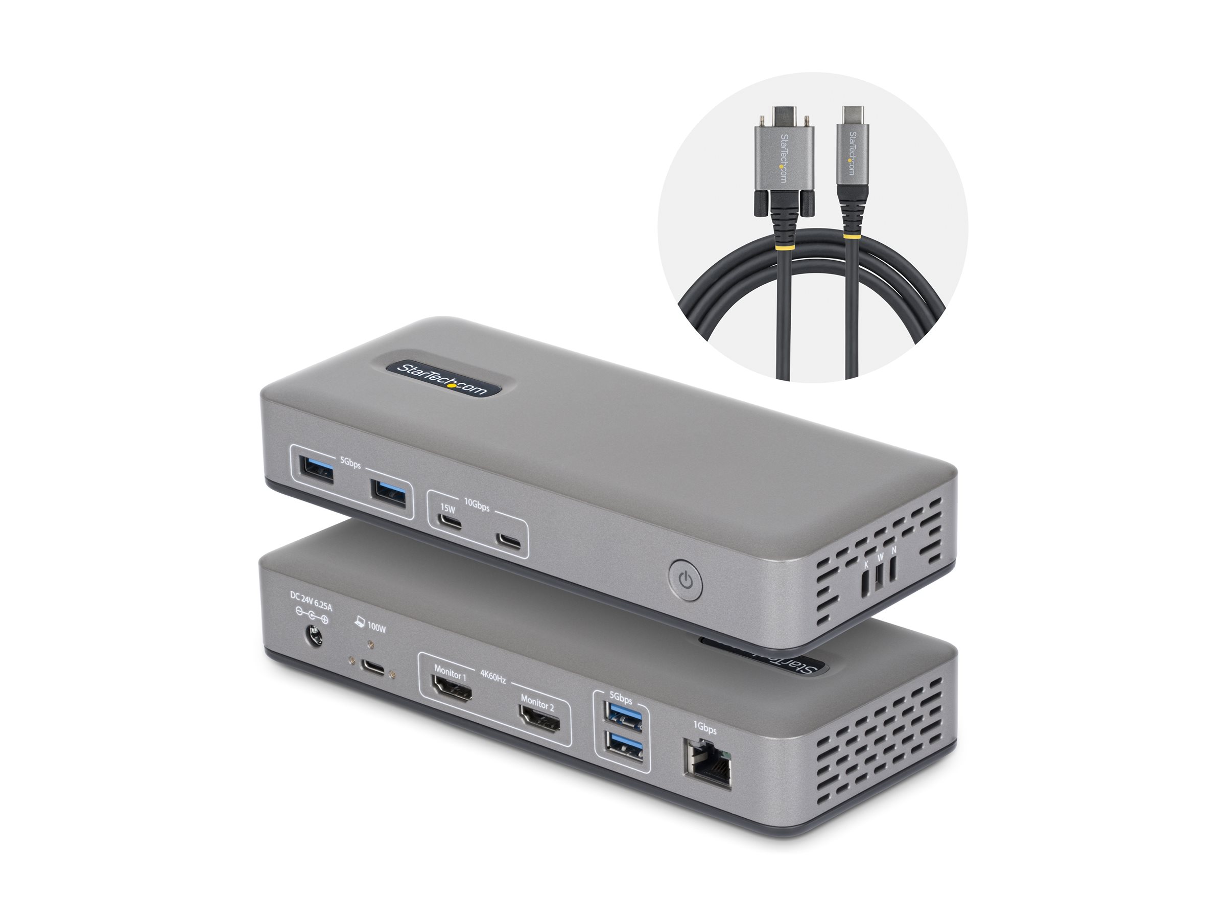 StarTech.com - docking station - USB-C 3.2 Gen 2 - 2 x HDMI - 1GbE