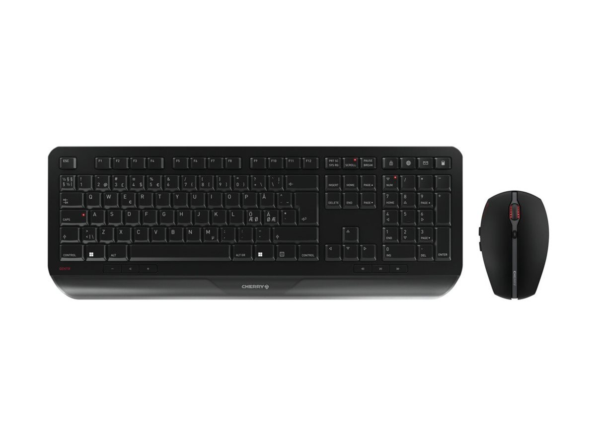 Cherry Desktop Gentix [pn] Wl Black +++ Pan-nordic Tastatur Mus Inkluderet Rf Trådløst Sort