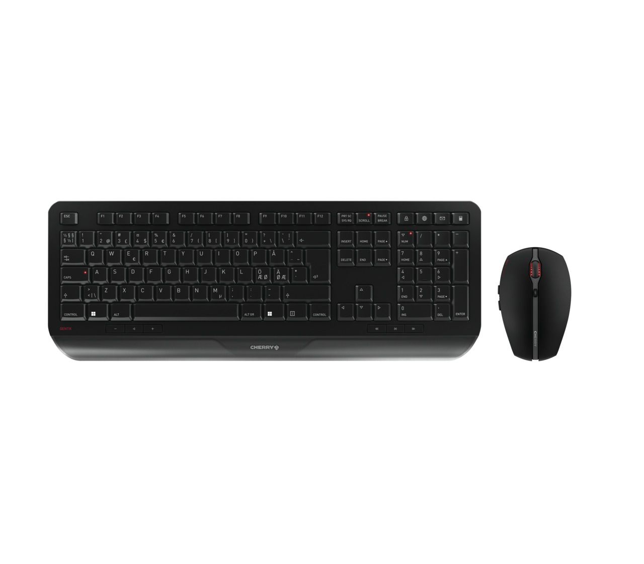 Cherry Desktop Gentix [pn] Wl Black +++ Pan-nordic Tastatur Mus Inkluderet Rf Trådløst Sort