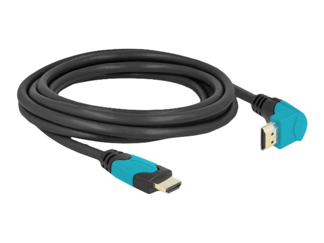 Delock High Speed HDMI cable male straight to male 90° downwards angle