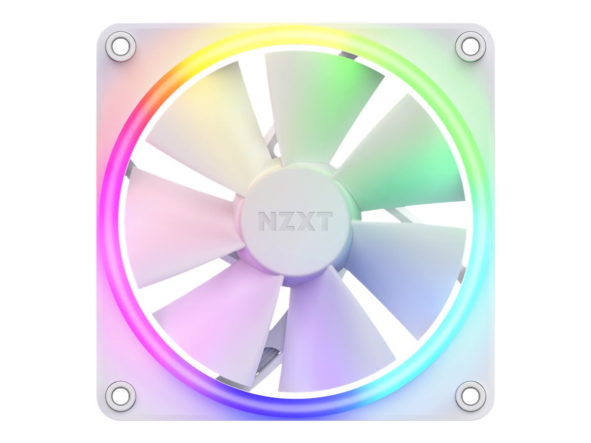 NZXT F120 RGB - White - Kabinet køler - 120mm - Hvid med RGB - 28 dBA