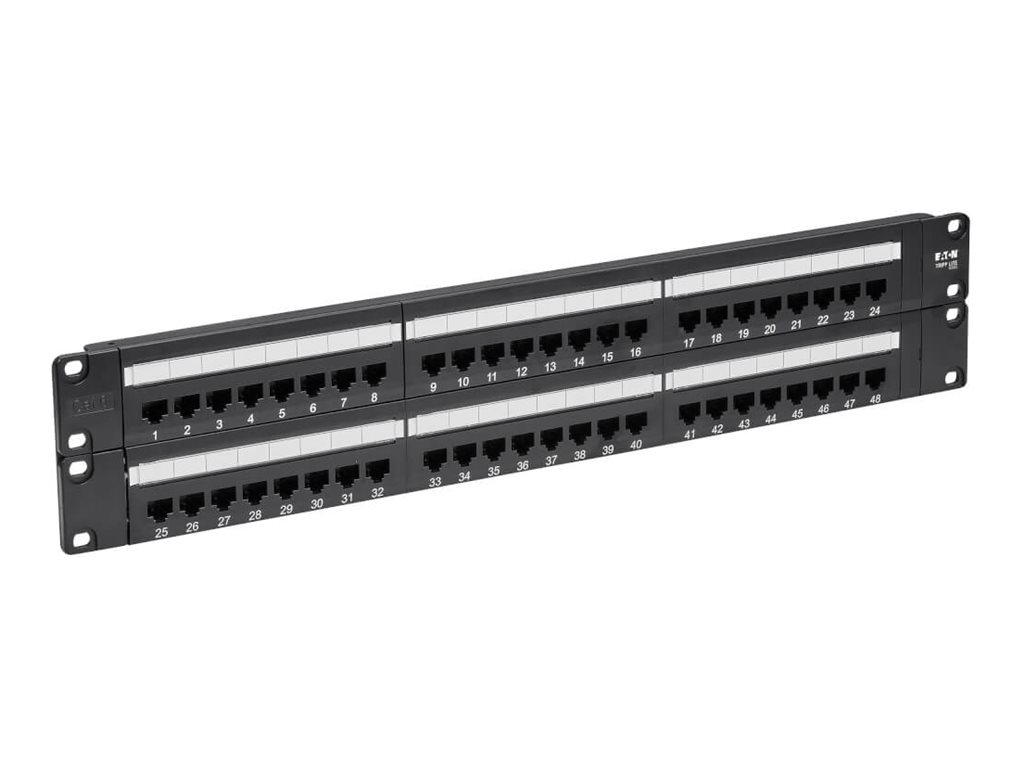 Tripp Lite 48-Port Cat6 Cat5 Patch Panel Rackmount 110 Punch Down RJ45 Ethernet 1URM 568B - patch panel - 19"