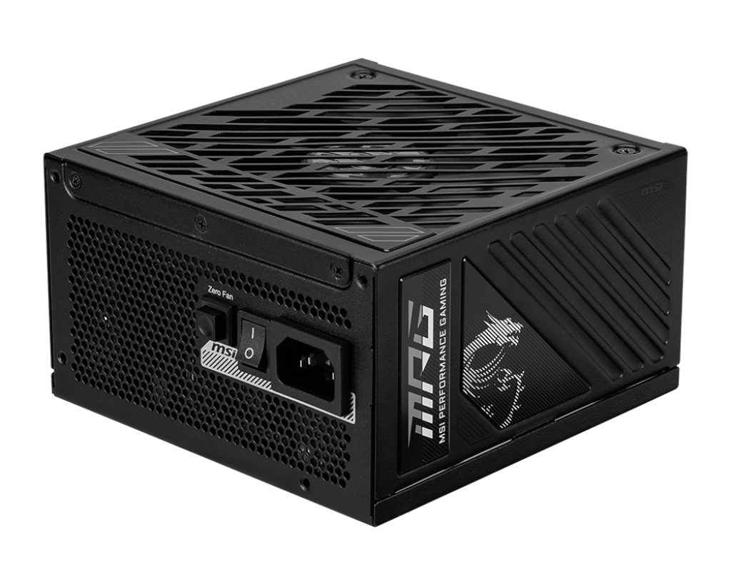 MSI MPG A1000GS PCIE5 - Strømforsyning (intern) - ATX12V 3.1/ EPS12V - 80 PLUS Gold - Cybenetics Gold - AC 100-240 V - 1000 Watt - aktiv PFC