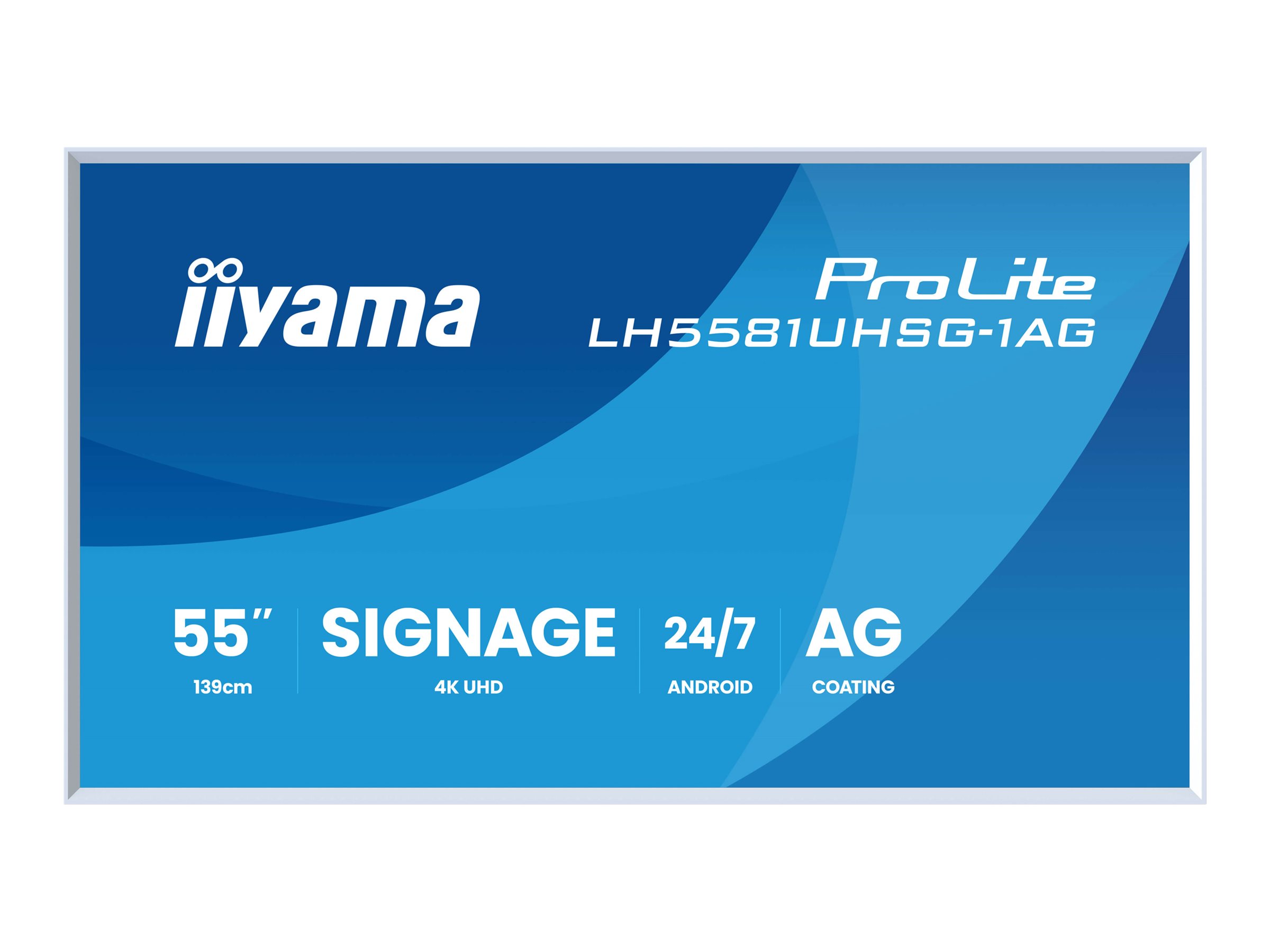 iiyama ProLite LH5581UHSG-1AG 55" Class (54.6" viewable) LED-backlit LCD display - 4K - for digital signage