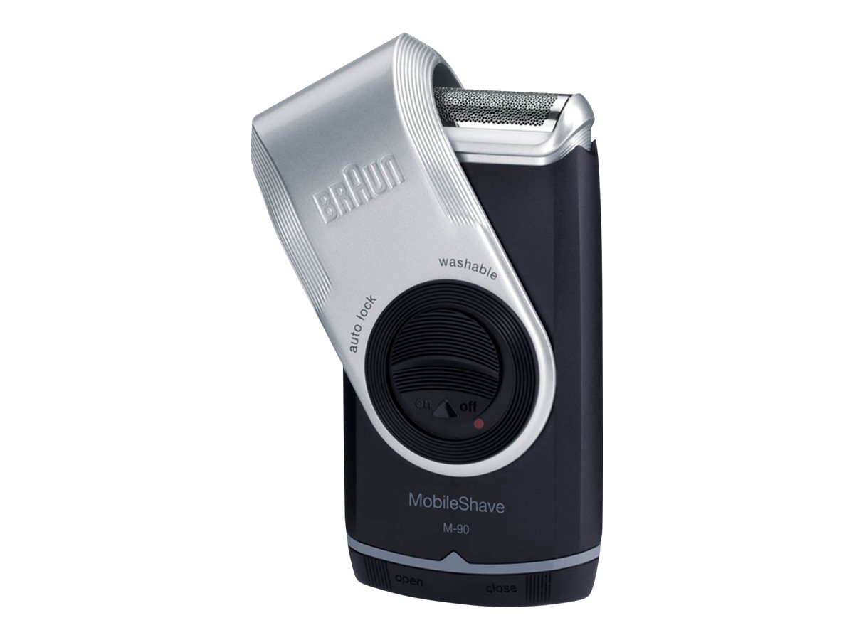 Braun Herrenrasierer MobileShave M-90, Folie shaver, Blå, Sølv, Batteri, 180 g, 38 mm, 79 mm